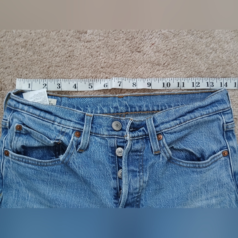 Levi 501 Skinny Jeans Size 28x28 Medium Wash - Picture 10 of 12